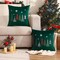 Christmas Pillow Covers 18x18 Set of 2, Forest Green Velvet Throw Pillow Covers with Embroidered Xmas Trees & Snowflakes – Soft Square Holiday Cushion Cases